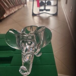 Clear Glass Elephant Figurine